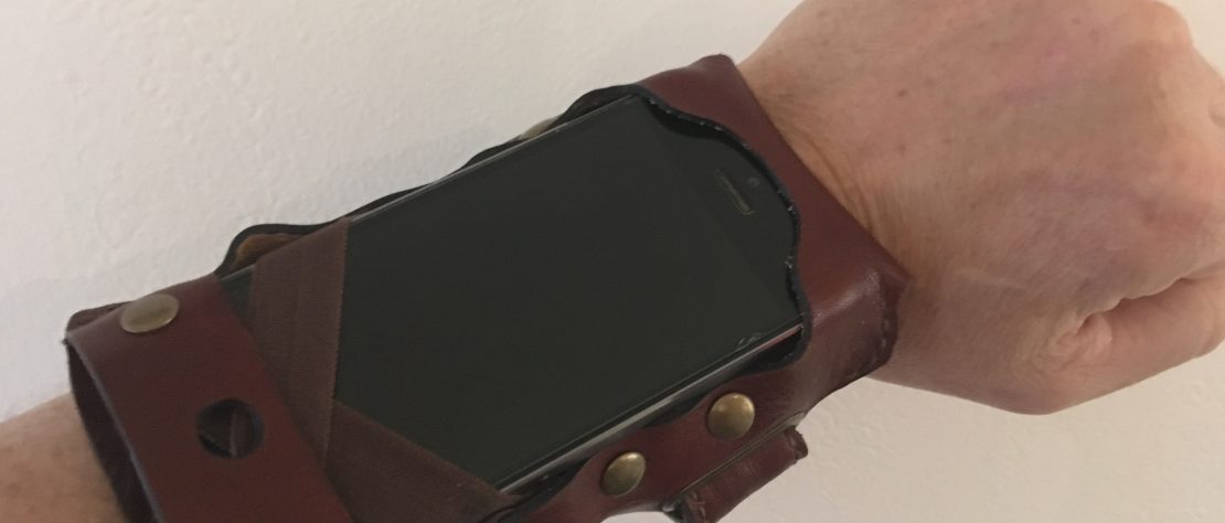 2089's new smartphone the armulet. The phone of the future in Miles Hudson's new novel is worn on the forearm.
