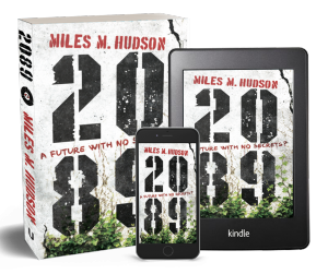 Picture of Miles Hudson's novel 2089 in paperback and ebook formats