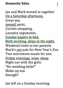 Image of poem Domestic Bliss by Miles Hudson