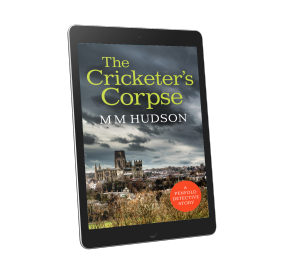 Cover image for The Cricketer's Corpse by Miles Hudson shown on tablet ereader