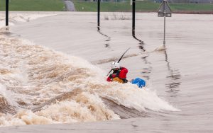 Flood canoeing